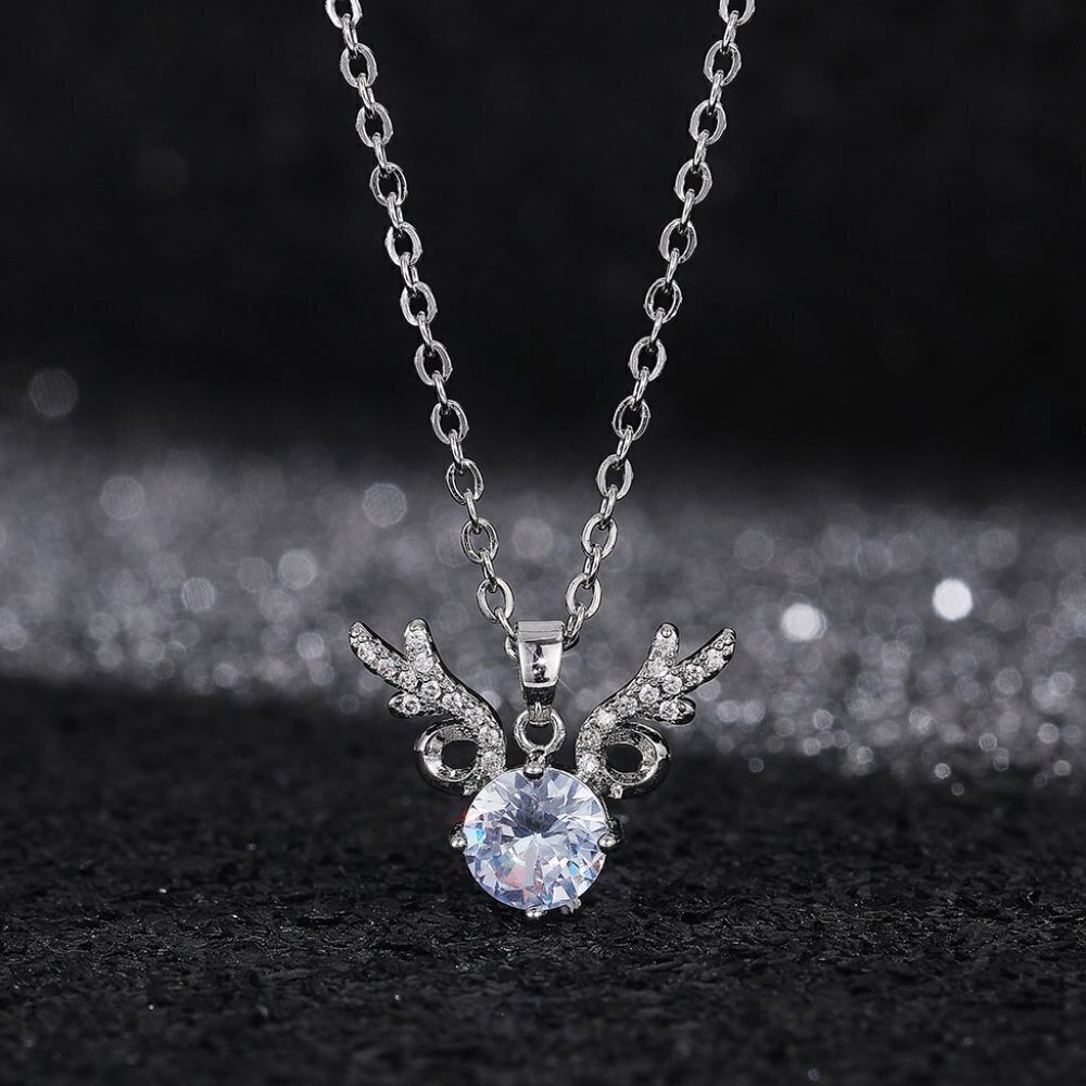 💎 Unique Antlers Design Clavicle Pendant Necklace for Women, INDN8636